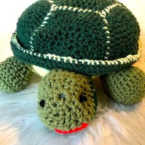 Vintage Knitted Turtle Toy 🐢